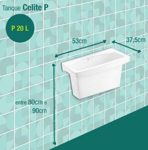 Tanque 20 Litros 50X38Cm Pequeno Suspenso Branco
