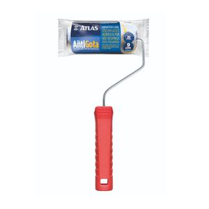 Rolo Lã Anti Gotas 09cm com Cabo Plástico Vermelho