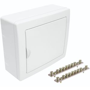 Quadro de Distribuição Sobrepor para 6 Disjuntores Nema ou 8 Din com Barramento