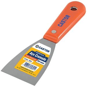 Espátula Aço Cromado 60mm Cabo Plástico Reforçado Laranja