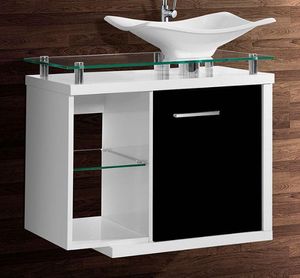 Balcão Dama 65cm com Cuba Branco e Preto