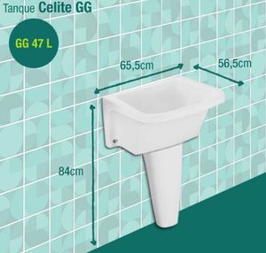 Tanque GG 65,5X56,5 Cm Branco 47 Litros