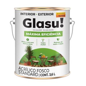 Tinta Acrílica Fosco Máxima Eficiência 3,6 Litros Branco Neve Tinta Acrílica Fosco Máxima Eficiência 3,6 Litros Branco Neve