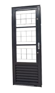 Porta Extra Grade Quadriculada com Postigo 0,80 x 2,10 R12 Esquerda