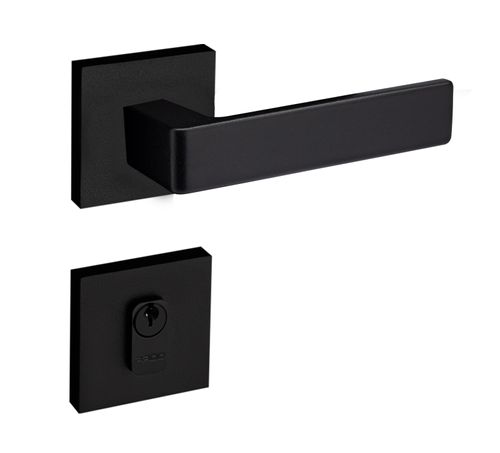 Fechadura Externa Zm Vivaldi 55mm Roseta Quadrada 885-55PE CTL Preta