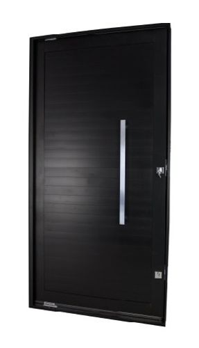Porta Lambri Nobre com Puxador Reto 80x215 Black Esquerdo