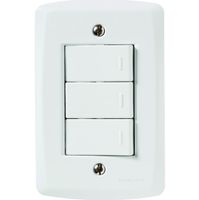 Conjunto 4x2 com 3 Interruptores Simples 10 A 250V Lux2 Branco - Tramontina