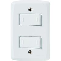 Conjunto 4x2 com 2 Interruptores para lelos 10 A 250V Lux2 Branco - Tramontina