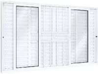 Janela de Alumínio Veneziana 6 Folhas 100x150cm com Grade Eccellente Ullian Branca - Lucasa