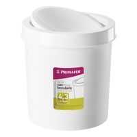 Lixeira Redonda Basculante Plástico Primafer Branco 4,3L - Atlas