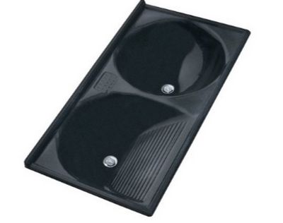 Tanque Duplo em Mármore Sintético 112x53cm Verde Romano