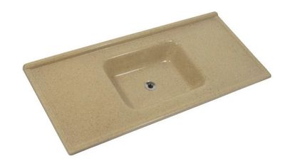 Pia em Mármore Sintético 160x54cm Marrom Imperial