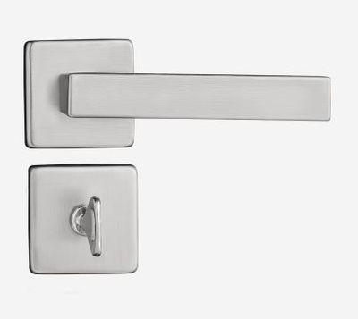 Fechadura Banheiro Concept Roseta Quadrada Cromo Escovado Acetinado