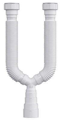 SIFÃO SANFONADO DUPLO UNIVERSAL BRANCO HERC