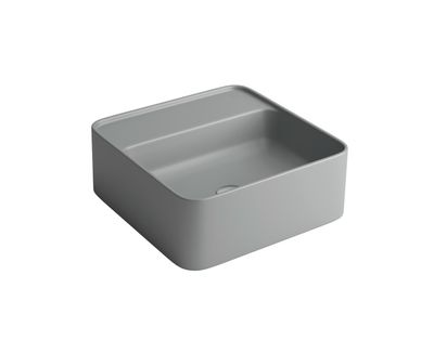 Cuba de Apoio com Mesa Quadrada 40cm Cinza Fosco Cuba de Apoio com Mesa Quadrada 40cm Cinza Fosco