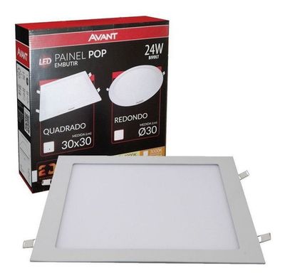 Painel Led De Embutir 30x30cm 24w 6500k