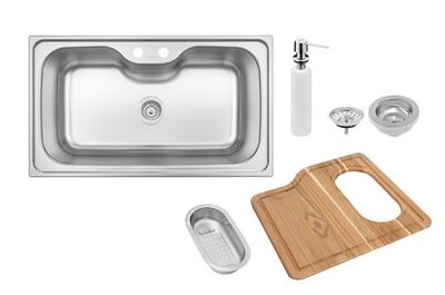 Cuba Completa em Aço Inox Acetinado Morgana Maxi 86x50cm