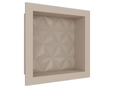 Nicho P/ Banheiro Mármore Sintetico Triângulo 30x30x10cm Bege