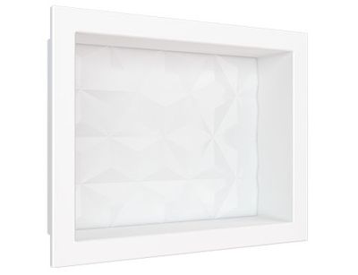 Nicho P/ Banheiro Mármore Sintetico Triângulo 40x30x10cm Branco
