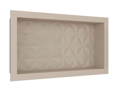 Nicho P/ Banheiro Mármore Sintetico Triângulo 60x30x10cm Bege