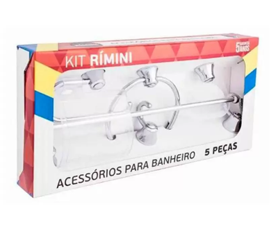 Kit de Acessórios 5 Peças Rimini ABS Cromado