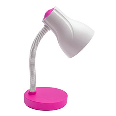 Abajur Mesa Spiralle Branco Com Rosa 1xe-27