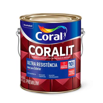 Esmalte Alto Brilho Coralit Vermelho 3,6 Litros