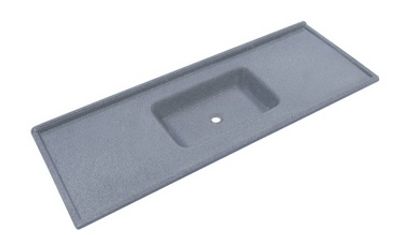 Pia em Mármore Sintético 160x54cm Cinza Real