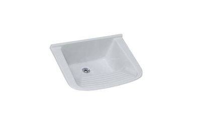 Tanque Simples Em Mármore Sintético 55x41cm Branco Tanque Simples Em Mármore Sintético 55x41cm Branco