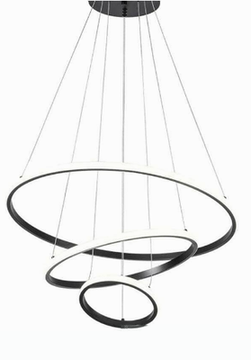 Pendente Led 3 Aros 3 Em 1 Preto 3000k/4000K/6500K 58W