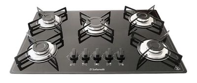 Cooktop 5 Bocas Semplice Vidro Preto