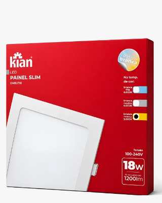 Painel Led Embutir 22x22 18W 4000K