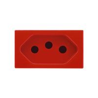 Módulo Tomada 2P+T 10A Vermelho Ilus Iriel 5UB99007