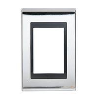Placa espelho p/ 3 postos 4x2  Prata/Preto Concept Refinatto Weg 13978175