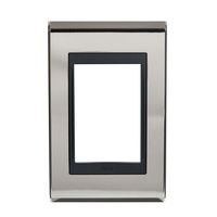 Placa espelho p/ 3 postos 4x2  Titanio/Preto Concept Refinatto Weg 13978177