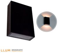 Luminária Arandela Preta Com 2 Fachos de Led 4W 3000k Branco Quente IP65 (uso Externo e Interno)
