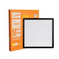 Painel Plafon Luminaria Led Quadrado Sobrepor Preto Slim 24w 6500k Branco Frio