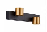 Arandela Led Paika Retangular 3000K 8W Bivolt Metal Preto e Dourado - Nordecor 2444