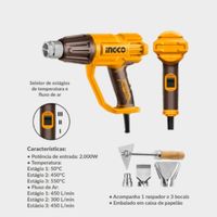 Soprador Térmico 2000w 110v INGCO UHG200038-9