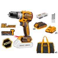 Furadeira e Parafusadeira de Impacto 3/8 Com 2 Bateria 20V 2.0AH Linha P20S CIDLI2002-9 INGCO