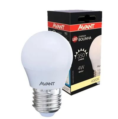 LAMPADA LED BULBO 4W 4000K BOLINHA AVANT