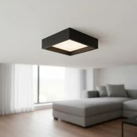Plafon Led Stella Quadrado Deep 17W 3000K Preto Bivolt Plafon Led Stella Quadrado Deep 17W 3000K Preto Bivolt