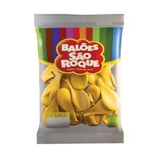 Balão de Látex São Roque Liso Nº 7 Amarelo Citrino – 50 Unidades