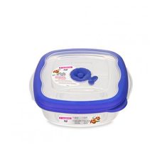 Pote Plástico Quadrado Médio Baixo 920ml Azul - Sanremo