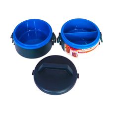 Prato Térmico Com Divisória Marinho com 2 Pratos - Plastitalia