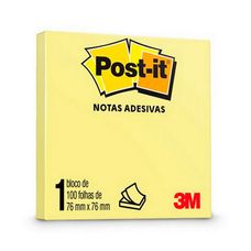 Bloco Adesivo Post-it 657 3M 76x102mm Amarelo 100 Folhas