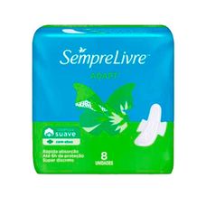 Absorvente Sempre Livre Adapt Cobertura Suave com Abas com 8 Unidades