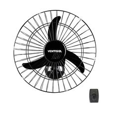 Ventilador de Parede Oscilante Ventisol 3 Pás 50cm Preto Bivolt