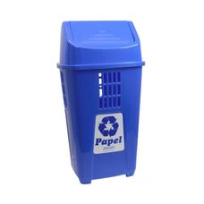 Lixeira Basculante 50 Litros Azul Plasvale