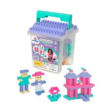 Balde de Blocos Didáticos Mercoblocks 64 Peças - Mercotoys